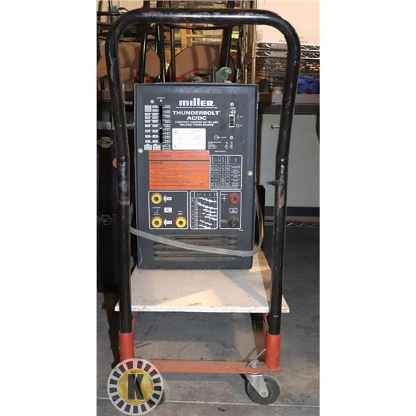 MILLER THUNDERBOLT WELDER ON CART.