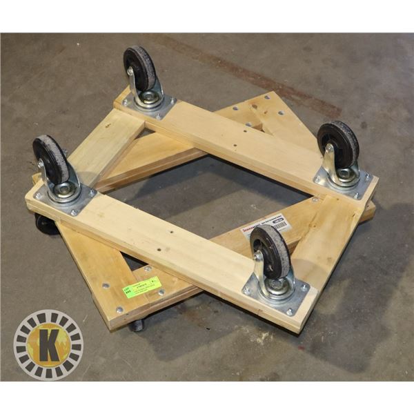 2-STORAGE WORKS OPEN DECK HARDWOOD DOLLIES