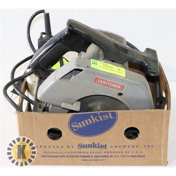 SET OF 2 ELECTRIC DRILLS  AND 1 SAW