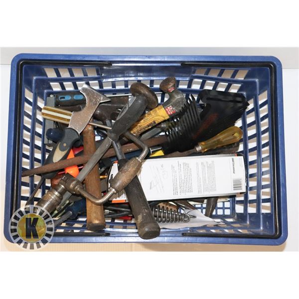 BASKET OF HAND TOOLS