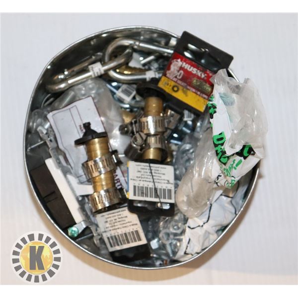 COLLECTIBLE TIN WITH PLUMBING SUPPLIES