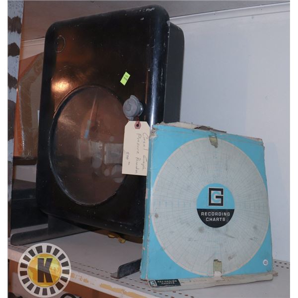 VINTAGE CIRCLE GRAPH PRESSURE RECORDER