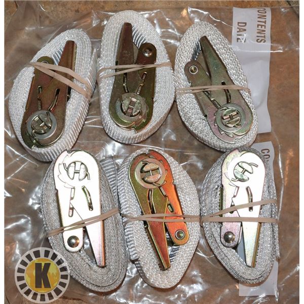 BUNDLE OF 6 RATCHET TIE DOWN STRAPS