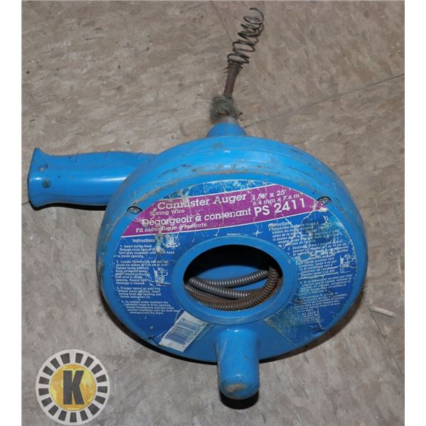 SPRING WIRE CANNISTER AUGER 1/4" X 25'