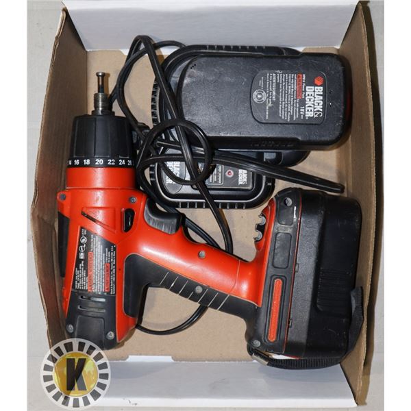 BLACK AND DECKER DRILL AND CHARGER