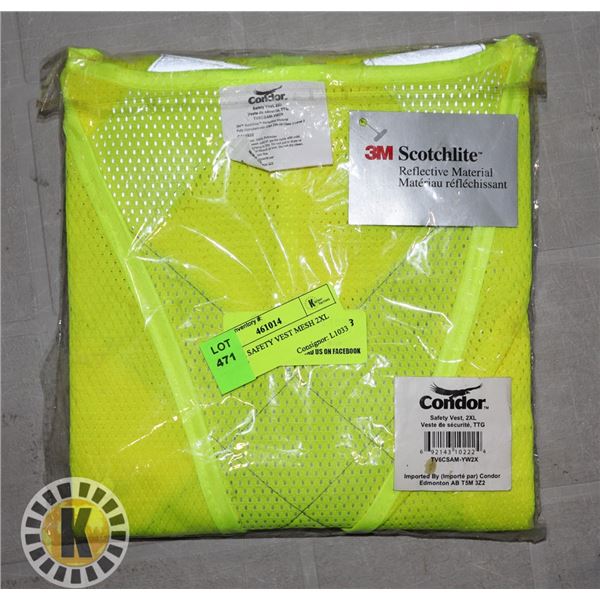 CONDOR SAFETY VEST MESH 2XL **NEW**