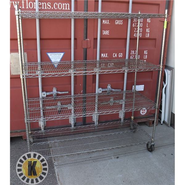 4 SHELF METRO RACK ON WHEELS