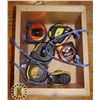 Image 1 : WOOD BOX FULL OF TAPE MEASURES