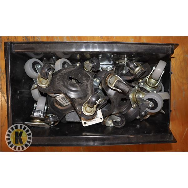 CONTAINER OF ASSORTED CASTORS