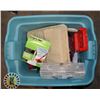 Image 1 : LARGE TOTE OF ASSORTED PAINTING SUPPLIES