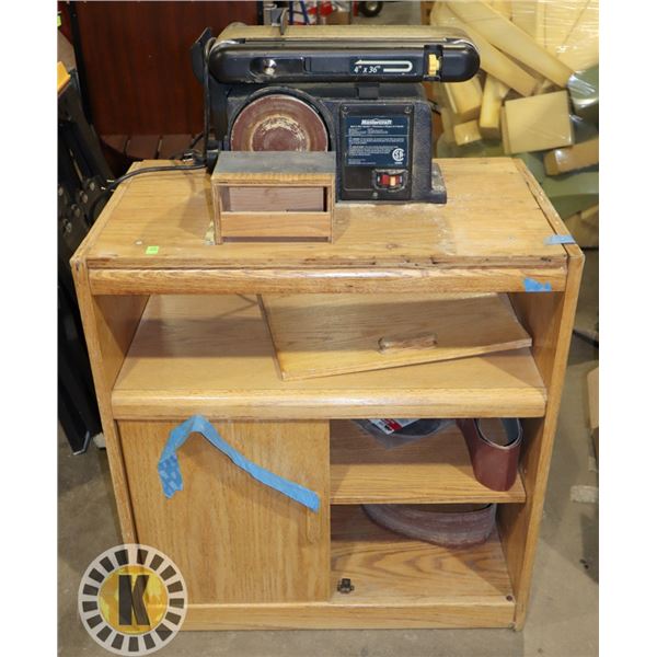 MASTERCRAFT BELT & DISC SANDER ON BENCH