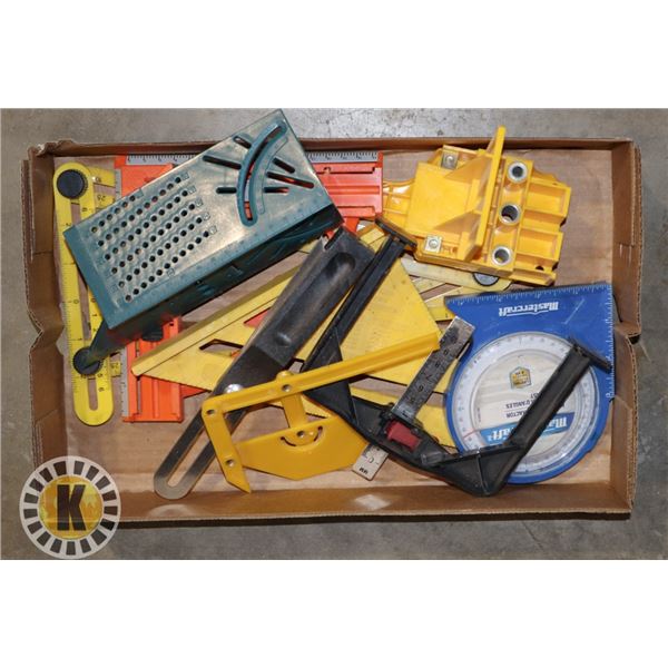 BOX OF ASSORTED PRECISION MEASURING/ ANGLE