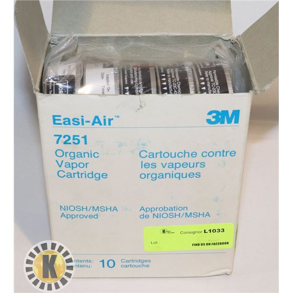 EASI-AIR 7251 ORGANIC VAPOR CARTRIDGES NEW