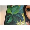 Image 8 : FRAMED OIL ON CANVAS, "BIG EYED GIRL W/GINGER, HELICONIA & PLUMERIA"; SIGNED & DATED MARGARET KEANE 