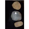 Image 1 : COLLECTION OF HAWAIIAN STONES: LARGE CANOE ABRADER, LARGE HAMMER STONE "THUMB INDENTATION" & LONG OB