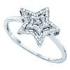 Image 1 : Round Diamond Star Ring 1/20 Cttw 10KT White Gold