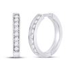 Image 1 : Round Diamond Hoop Earrings 1/2 Cttw 10KT White Gold
