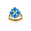 Image 1 : Genuine 2.43 ctw Blue Topaz Ring 14KT Yellow Gold - REF-48X3M