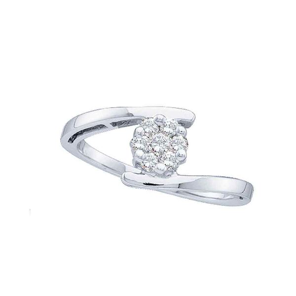 Round Diamond Cluster Ring 1/4 Cttw 14KT White Gold