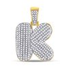 Image 1 : Round Diamond Bubble K Letter Charm Pendant 3/4 Cttw 10KT Yellow Gold