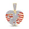 Image 1 : Round Diamond Heart Charm Pendant 5/8 Cttw 10KT Yellow Gold