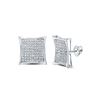 Image 1 : Round Diamond Square Earrings 1/2 Cttw 10KT White Gold