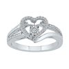 Image 1 : Round Diamond Heart Moving Twinkle Ring 1/10 Cttw 10KT White Gold