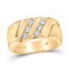 Image 1 : Round Diamond Wedding Double Row Band Ring 1/2 Cttw 14KT Yellow Gold