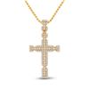 Image 1 : Baguette Diamond Cross Charm Pendant 1-3/8 Cttw 14KT Yellow Gold