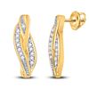 Image 1 : Round Diamond Vertical Bar Earrings 1/20 Cttw 10KT Yellow Gold