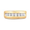 Image 2 : Round Diamond Wedding Channel-Set Band Ring 7/8 Cttw 10KT Yellow Gold
