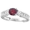 Image 1 : 1.60 CTW Ruby & Diamond Ring 14K White Gold - REF-86Y2V