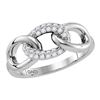 Image 1 : Round Diamond Linked Circle Chain Band Ring 1/5 Cttw 10KT White Gold