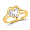 Image 1 : Round Diamond Double Heart Ring .03 Cttw 10KT Yellow Gold