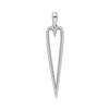 Image 1 : Round Diamond Narrow Heart Outline Pendant 1/5 Cttw 10KT White Gold