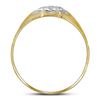 Image 2 : Round Diamond Matte Flower Cluster Ring .02 Cttw 10KT Yellow Gold