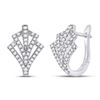 Image 1 : Round Diamond Hoop Earrings 1/2 Cttw 14KT White Gold