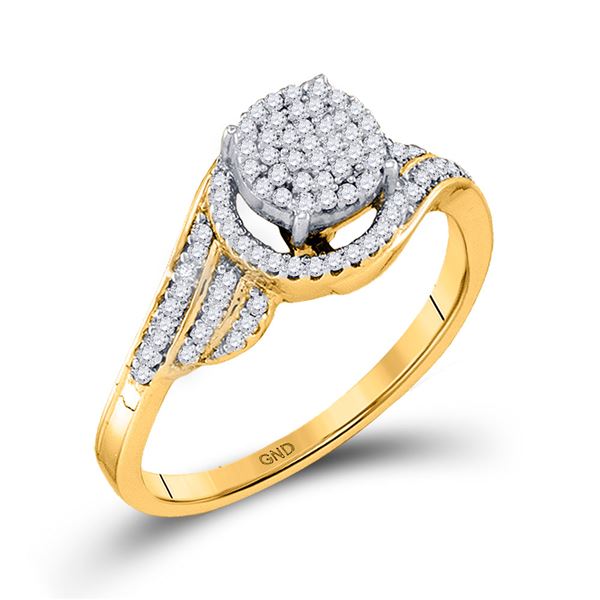 Round Diamond Cluster Ring 1/4 Cttw 10KT Yellow Gold