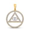 Image 1 : Round Diamond All-Seeing Eye of Providence Charm Pendant 1/2 Cttw 10KT Yellow Gold