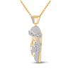 Image 2 : Round Diamond Jesus Face Charm Pendant 1-1/3 Cttw 10KT Yellow Gold