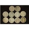 Image 2 : 10 ASSORTED 1940'S MERCURY DIMES