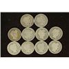 Image 1 : 10 ASSORTED 1900'S BARBER DIMES