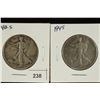Image 1 : 1940-S & 1945 WALKING LIBERTY HALF DOLLARS
