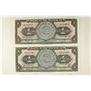 Image 1 : 2 PIECES OF MEXICO 1 PESO BILLS WITH OVER STAMPS