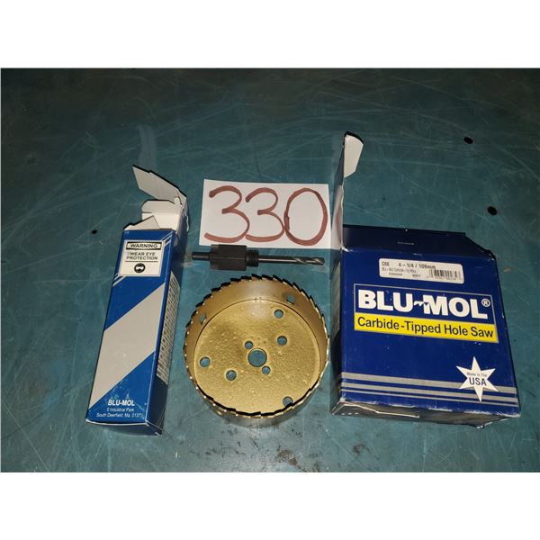 Blu-Mol Carbide Tipped Hole Saw 4"1/4 with Mandrel 1/4"