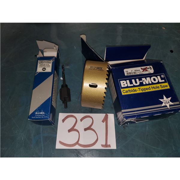 Blu-Mol Carbide Tipped Hole Saw 4" with Mandrel 1/4"