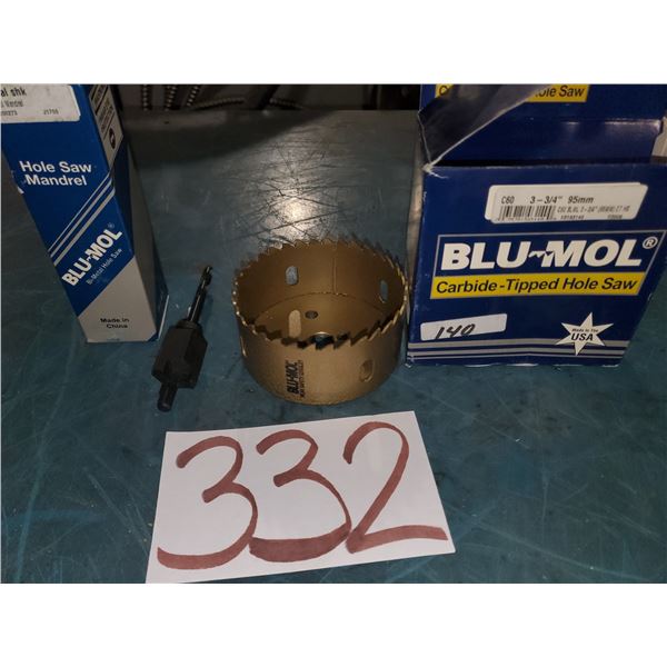 Blu-Mol Carbide Tipped Hole Saw 3"3/4 with Mandrel 1/4"