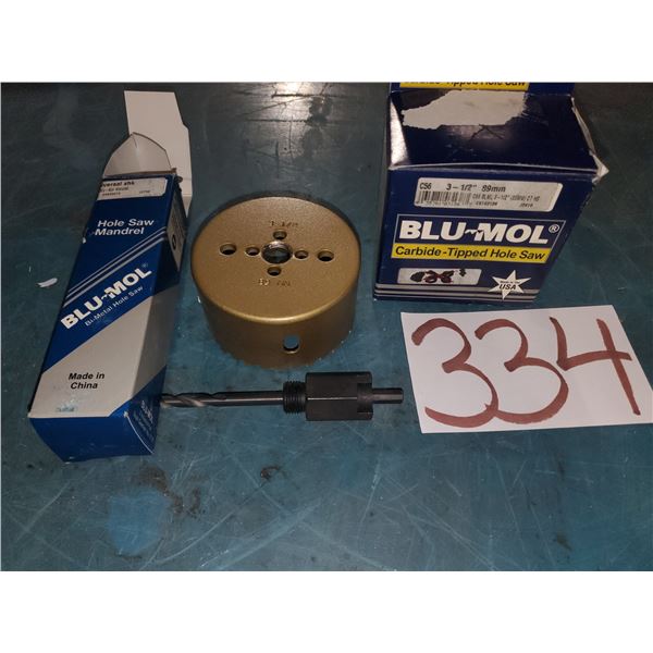Blu-Mol Carbide Tipped Hole Saw 3"1/2 with Mandrel 1/4"