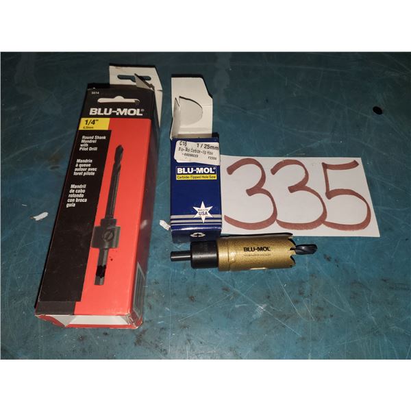 Blu-Mol Carbide Tipped Hole Saw 1" with Mandrel 1/4"