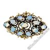 Image 1 : Vintage 14kt Yellow Gold Open Work Oval Cut Opal Marquise Brooch Pendant